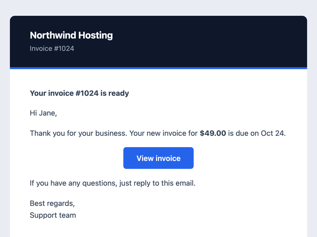 Branded header email wrapper