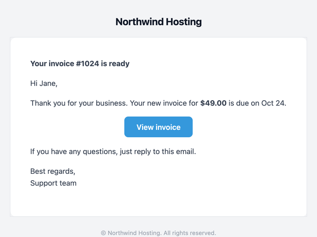 Clean card email wrapper