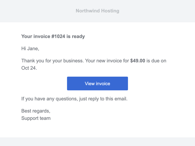 Default email wrapper
