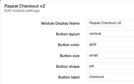 Module settings in a modal