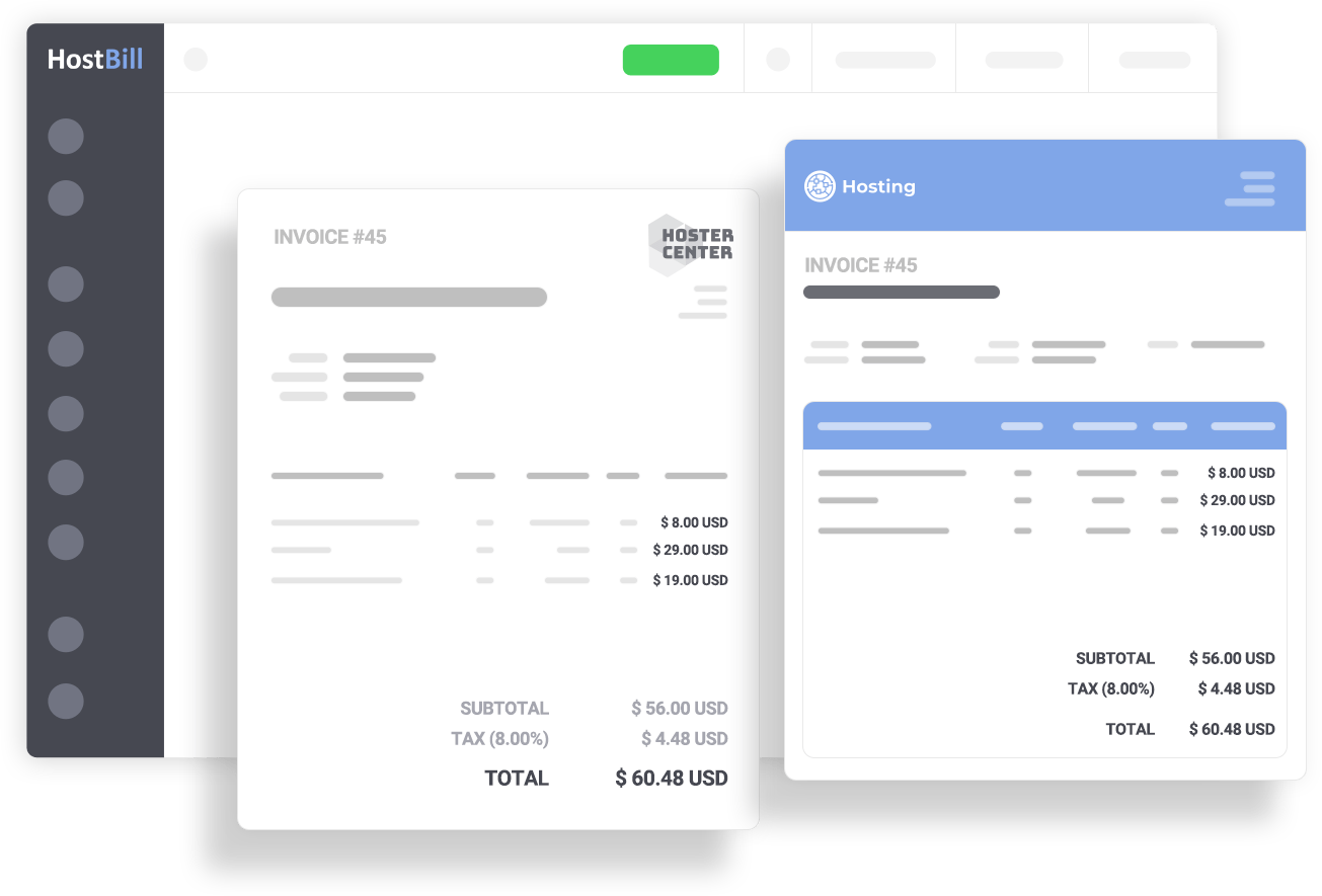 With HostBill automated recurring billing functionalities it’s easy to streamline billing operations, eliminate manual errors and provide end-customers with a convenient payment platform to process recurring charges. 
